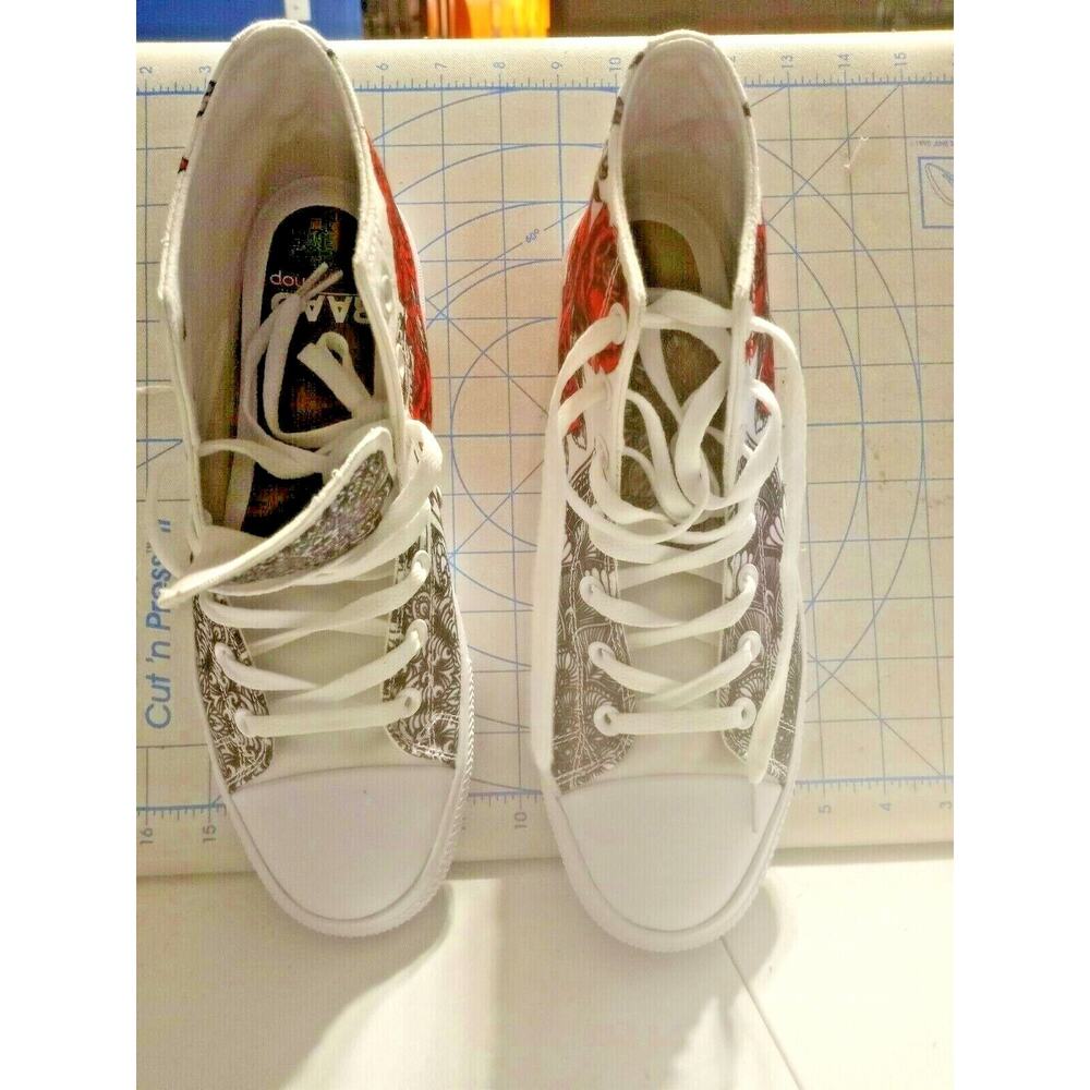 RAAD Shop Abstract & Roses  WHITE Hi-Top 9.5M - Picture 4 of 13